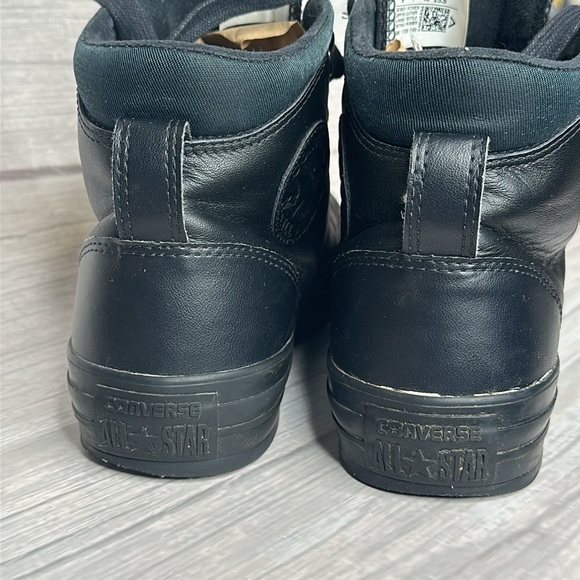 Converse ( Chucks ) All Black leather high top (Monochrome) men’s 9 women 7 - Picture 6 of 16